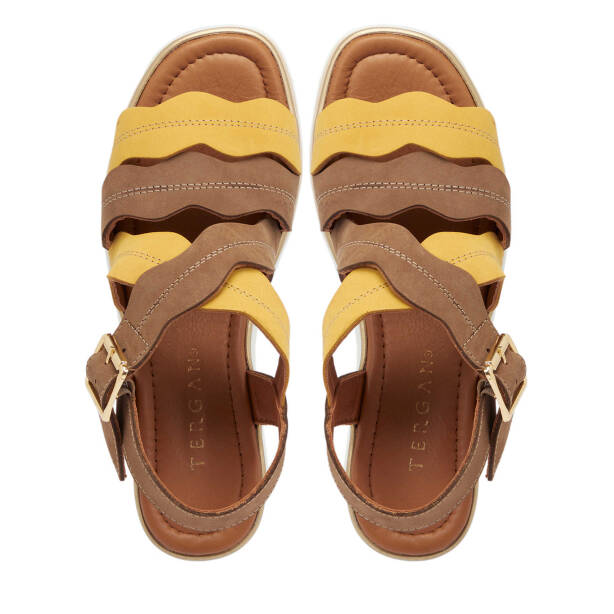 Kahverengi Nubuk Deri Kadın Sandalet - K25Y1SN67855-D4W - Tergan