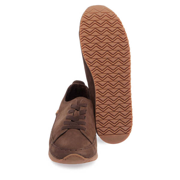 Kahverengi Hakiki Nubuk Deri Kadın Sneaker - K24I1AY67268-A39 - 4