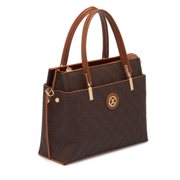 Kahverengi Print Kadın Çapraz Askılı Çanta - S1WPR0000803-R1P - Tergan