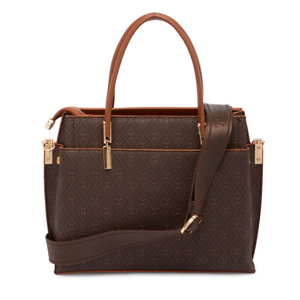 Kahverengi Print Kadın Çapraz Askılı Çanta - S1WPR0000803-R1P - Tergan