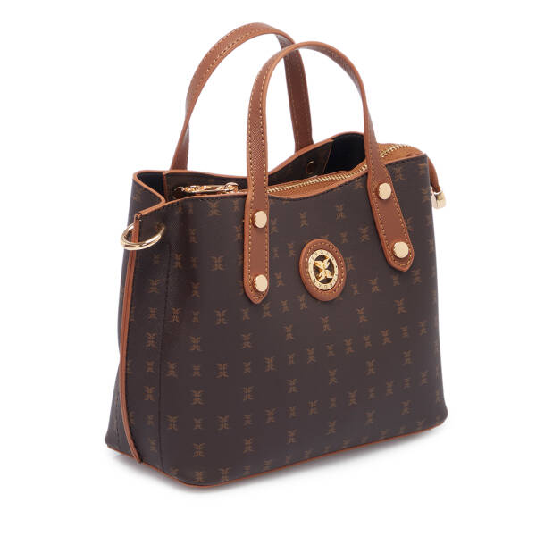 Kahverengi Print Kadın Çapraz Askılı Çanta - S1WPR0000806-T4J - 2