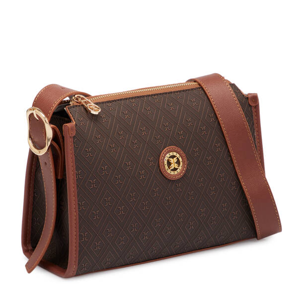 Kahverengi Print Kadın Çapraz Askılı Çanta - S25K1PR09186-R1P - 2