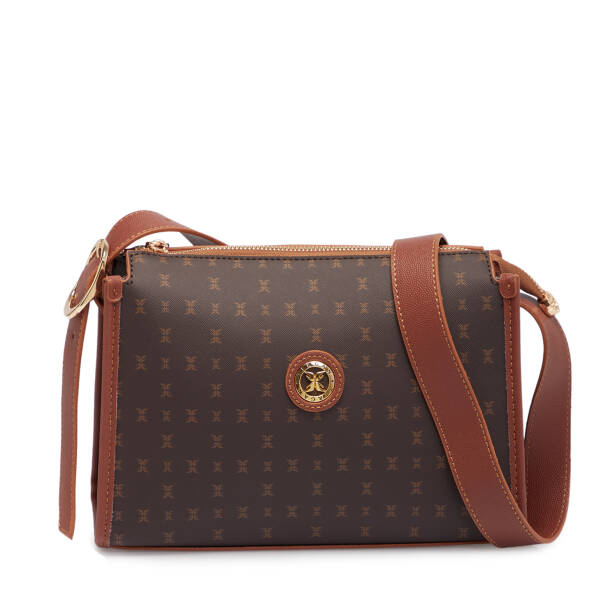 Kahverengi Print Kadın Çapraz Askılı Çanta - S25K1PR09186-T4J 