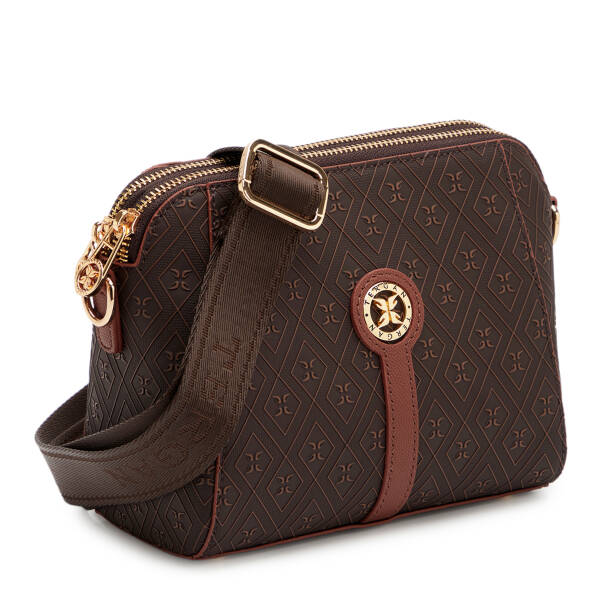 Kahverengi Print Kadın Çapraz Askılı Çanta - S25K1PR09188-R1P - Tergan