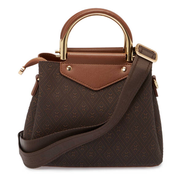 Kahverengi Print Kadın Çapraz Askılı Çanta - S25Y1PR09177-R9C - 3