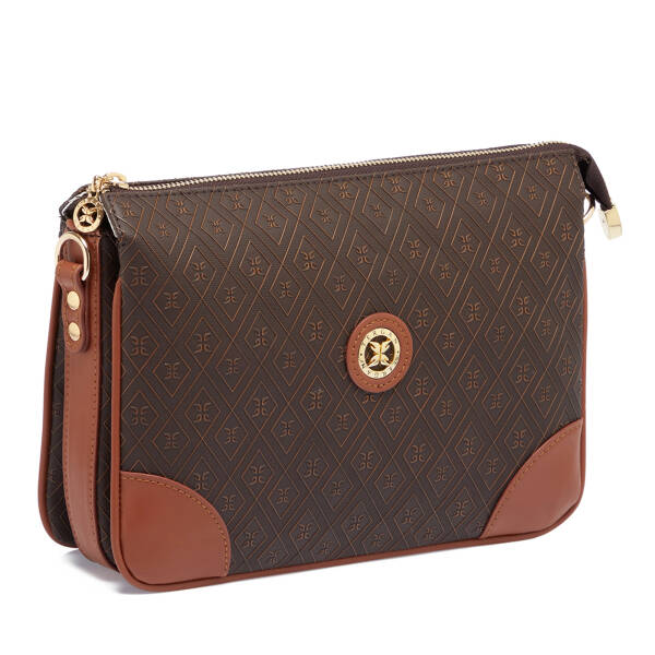 Kahverengi Print Kadın Çapraz Askılı Çanta - S26Y1PR09090-R1P - 2