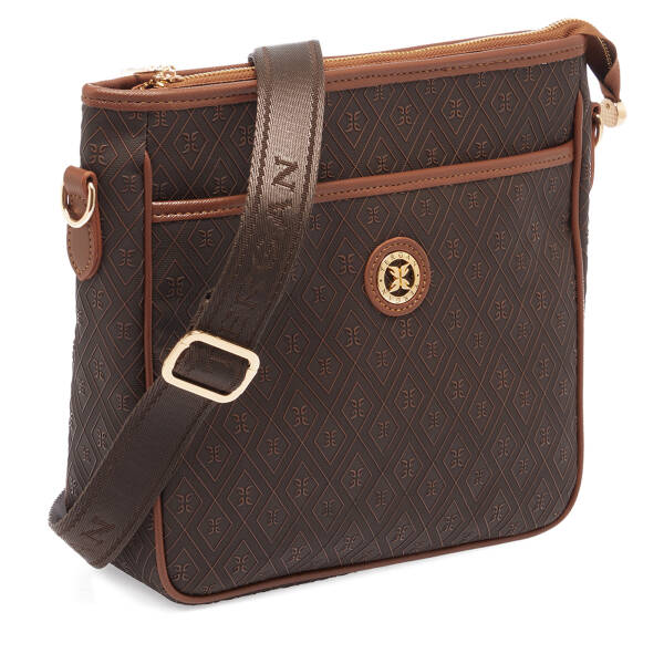 Kahverengi Print Kadın Çapraz Askılı Çanta - S26Y1PR09128-R1P - 2