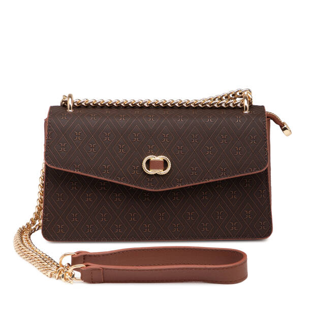 Kahverengi Print Kadın Çapraz Askılı Çanta - S26Y1PR09176-R9C 