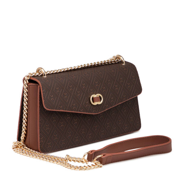 Kahverengi Print Kadın Çapraz Askılı Çanta - S26Y1PR09176-R9C - 2