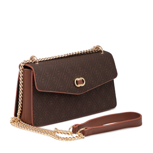 Kahverengi Print Kadın Çapraz Askılı Çanta - S26Y1PR09176-R9C - 2