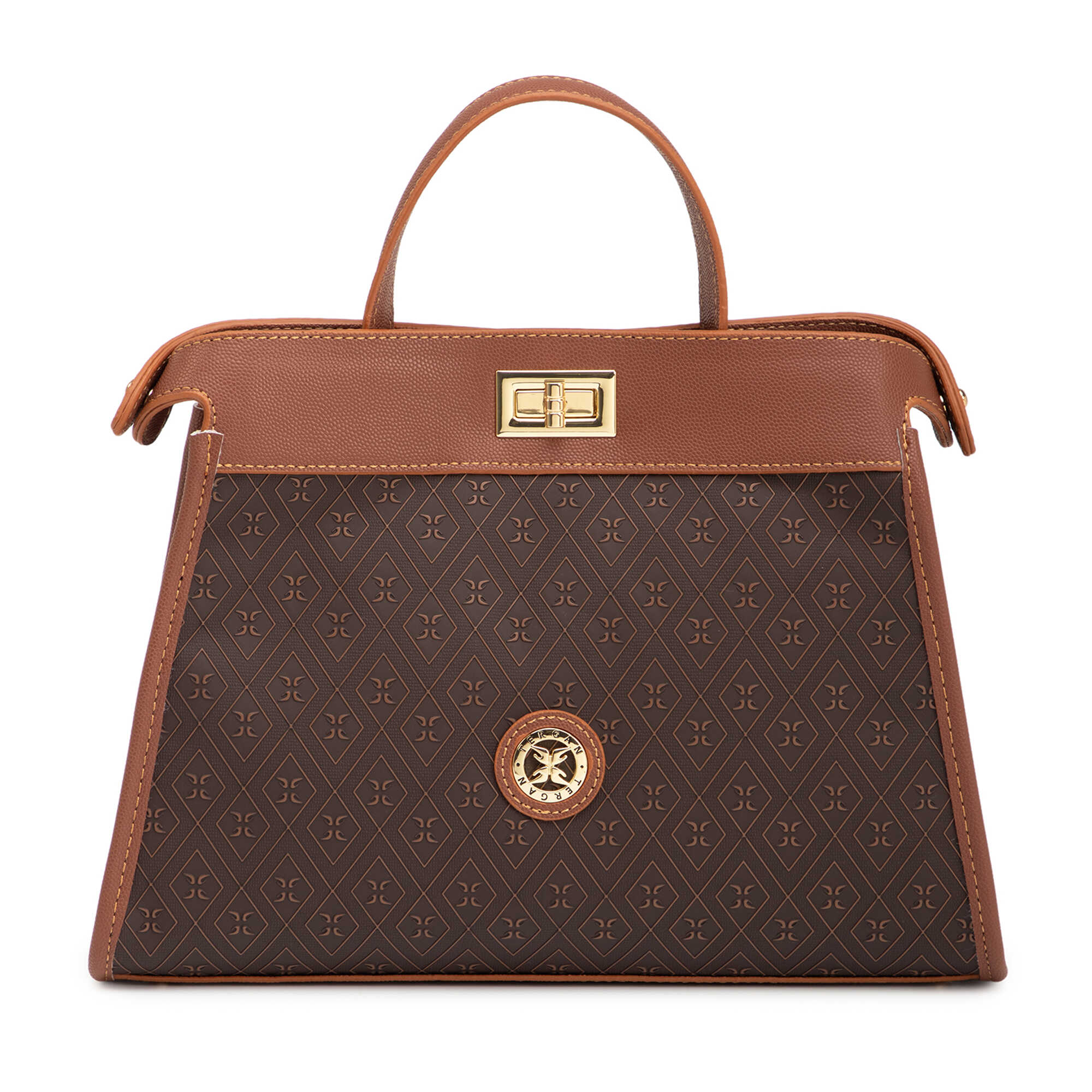 Kahverengi Print Kadın Çapraz Askılı Çanta - S26Y1PR09199-R9C