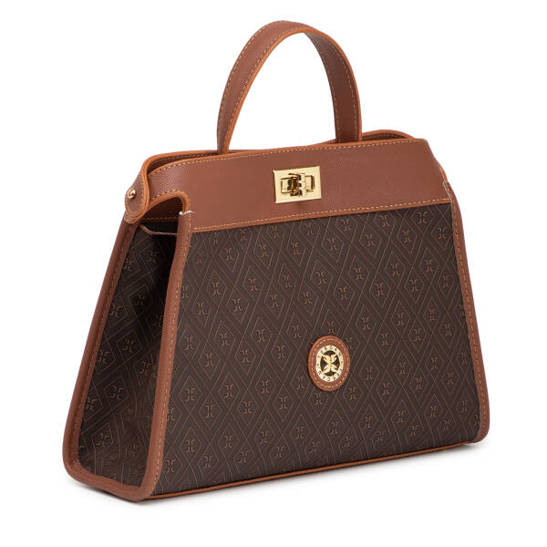 Kahverengi Print Kadın Çapraz Askılı Çanta - S26Y1PR09199-R9C - 2