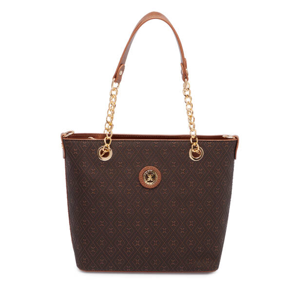 Kahverengi Print Kadın Omuz Çantası - S1WPR0000801-R1P - Tergan