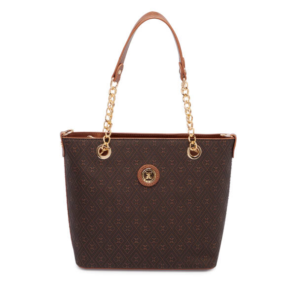 Kahverengi Print Kadın Omuz Çantası - S1WPR0000801-R1P - 1