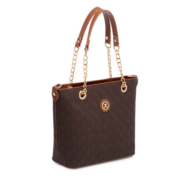 Kahverengi Print Kadın Omuz Çantası - S1WPR0000801-R1P - Tergan