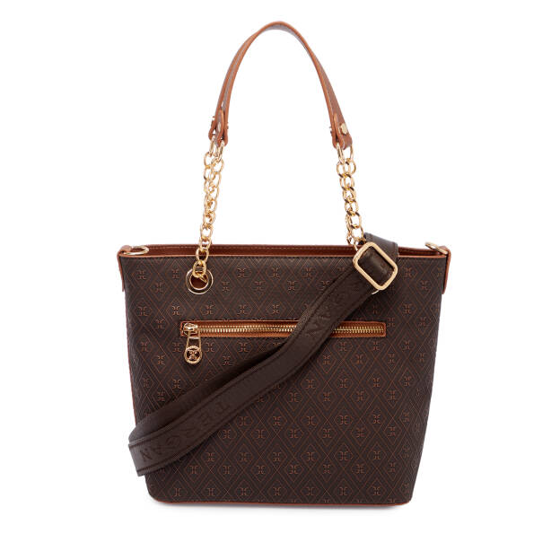 Kahverengi Print Kadın Omuz Çantası - S1WPR0000801-R1P - Tergan