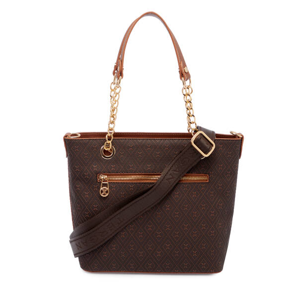 Kahverengi Print Kadın Omuz Çantası - S1WPR0000801-R1P - 3