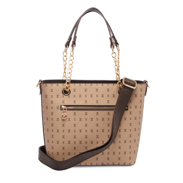 Kahverengi Print Kadın Omuz Çantası - S1WPR0000801-T2E - 3