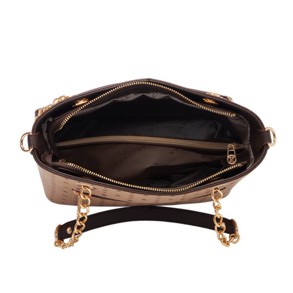 Kahverengi Print Kadın Omuz Çantası - S1WPR0000801-T2E - 4