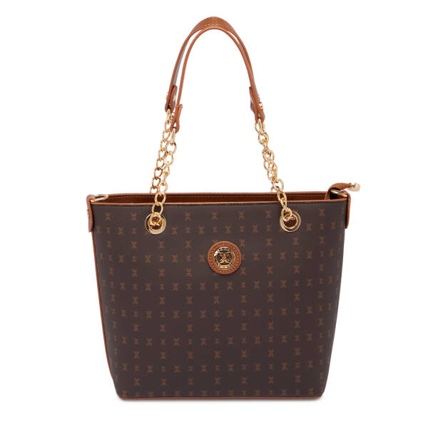 Kahverengi Print Kadın Omuz Çantası - S1WPR0000801-T4J - Tergan