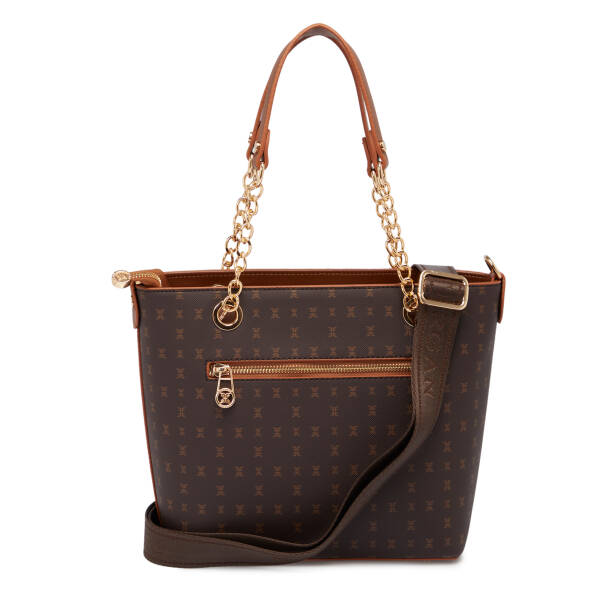 Kahverengi Print Kadın Omuz Çantası - S1WPR0000801-T4J - Tergan