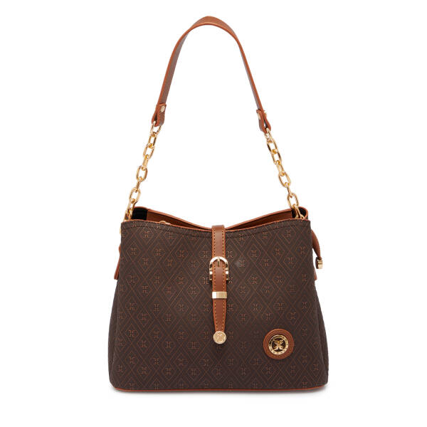 Kahverengi Print Kadın Omuz Çantası - S1WPR0000802-R1P - 1