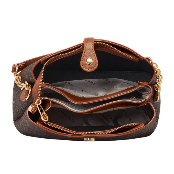 Kahverengi Print Kadın Omuz Çantası - S1WPR0000802-R1P - 4