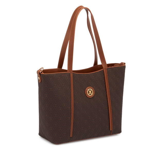 Kahverengi Print Kadın Omuz Çantası - S1WPR0000804-R1P - 2