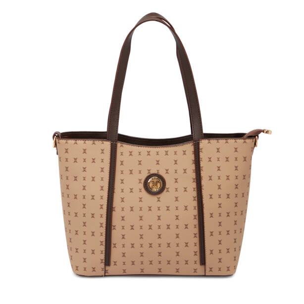 Kahverengi Print Kadın Omuz Çantası - S1WPR0000804-T2E 