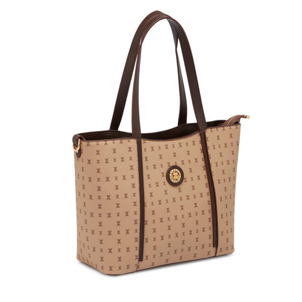 Kahverengi Print Kadın Omuz Çantası - S1WPR0000804-T2E - 2