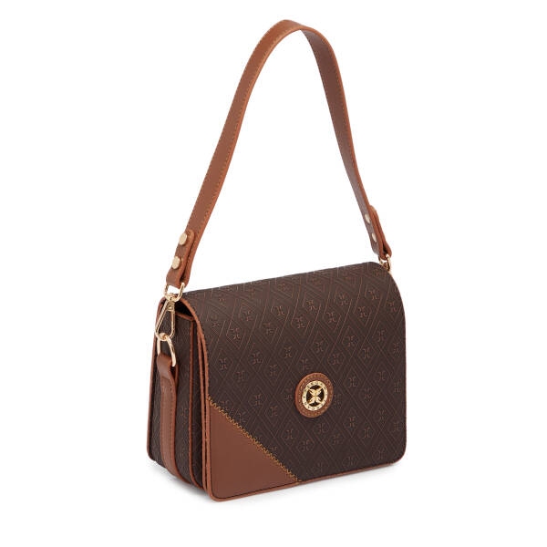 Kahverengi Print Kadın Omuz Çantası - S1WPR0000807-R1P - 2