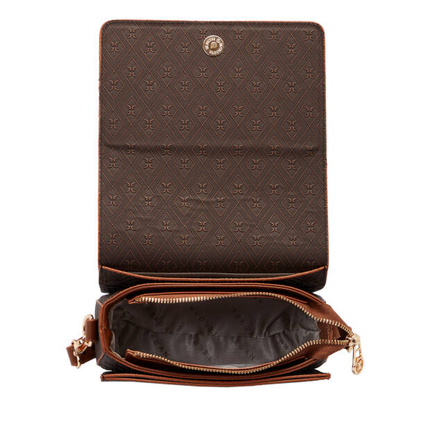 Kahverengi Print Kadın Omuz Çantası - S1WPR0000807-R1P - Tergan