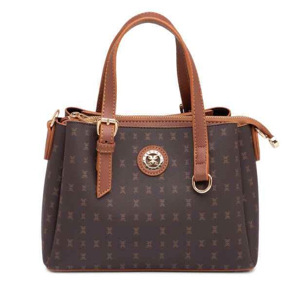 Kahverengi Print Kadın Omuz Çantası - S1WPR0000808-T4J 