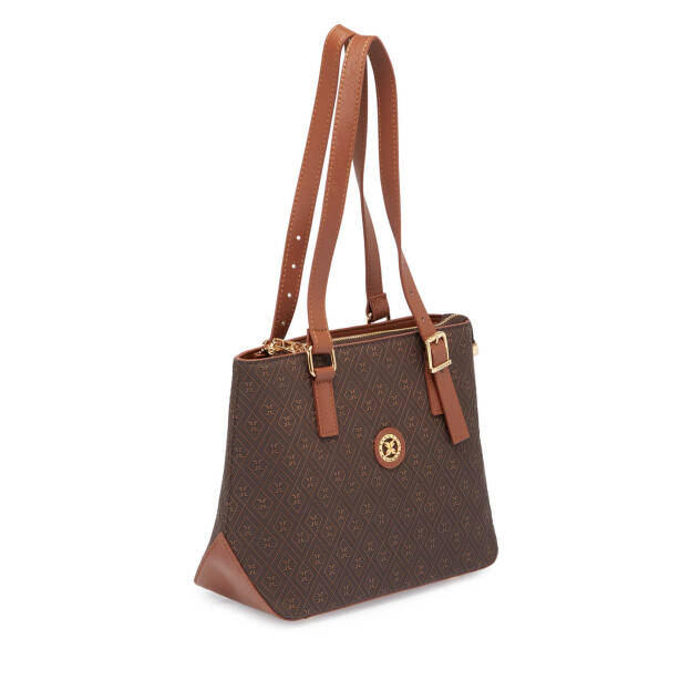 Kahverengi Print Kadın Omuz Çantası - S24K1PR09155-R1P - Tergan