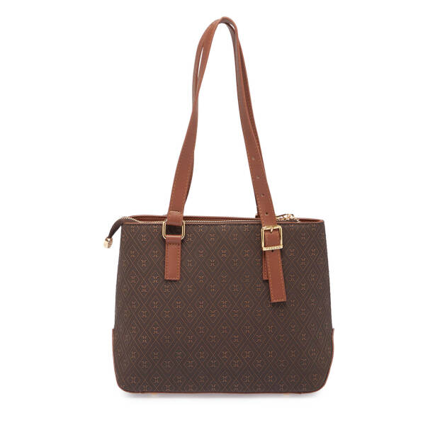 Kahverengi Print Kadın Omuz Çantası - S24K1PR09155-R1P - Tergan