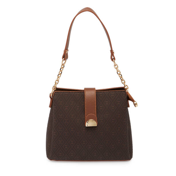 Kahverengi Print Kadın Omuz Çantası - S25K1PR09178-R9C - 1