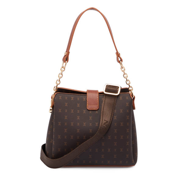 Kahverengi Print Kadın Omuz Çantası - S25K1PR09178-T4J - 3