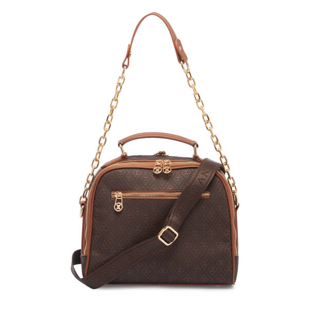 Kahverengi Print Kadın Omuz Çantası - S25Y1PR09165-R9C - 3