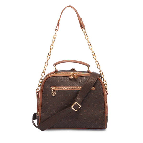 Kahverengi Print Kadın Omuz Çantası - S25Y1PR09165-R9C - 3