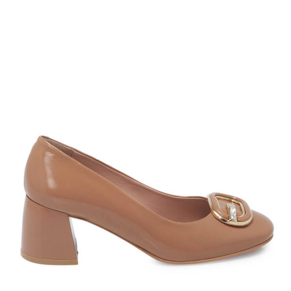 Kahverengi Hakiki Rugan Deri Kadın Topuklu Ayakkabı - K25I1AY68089-U4K - 1