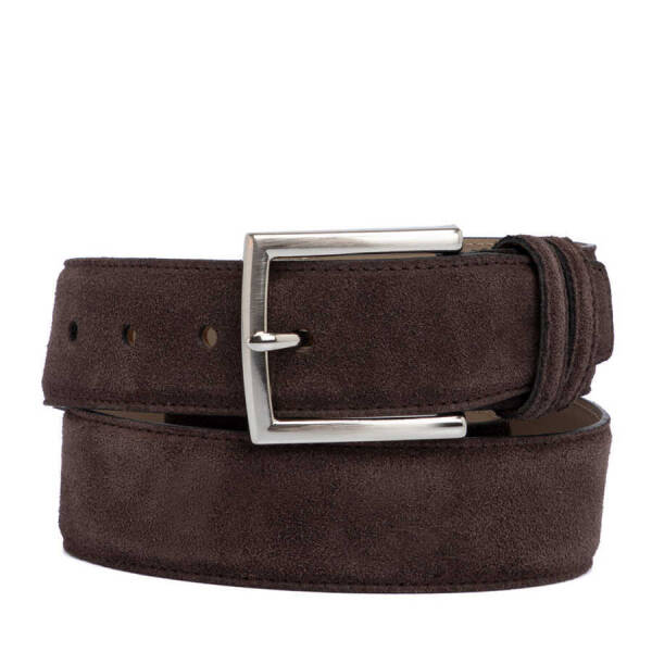 Kahverengi Süet Deri Erkek Kemer - S1EK00000306-B85 - 1