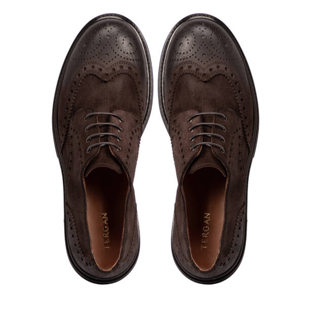 Kahverengi Süet Deri Erkek Klasik Ayakkabı - E25S1AY57457-B85 - 5