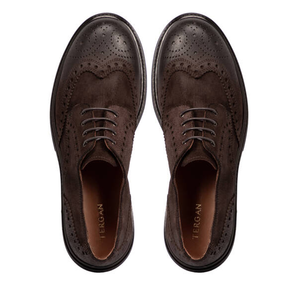 Kahverengi Süet Deri Erkek Klasik Ayakkabı - E25S1AY57457-B85 - 5