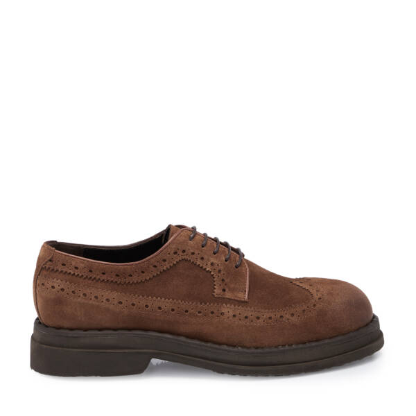 Kahverengi Süet Deri Erkek Klasik Ayakkabı - E25S1AY57492-U8R - 3