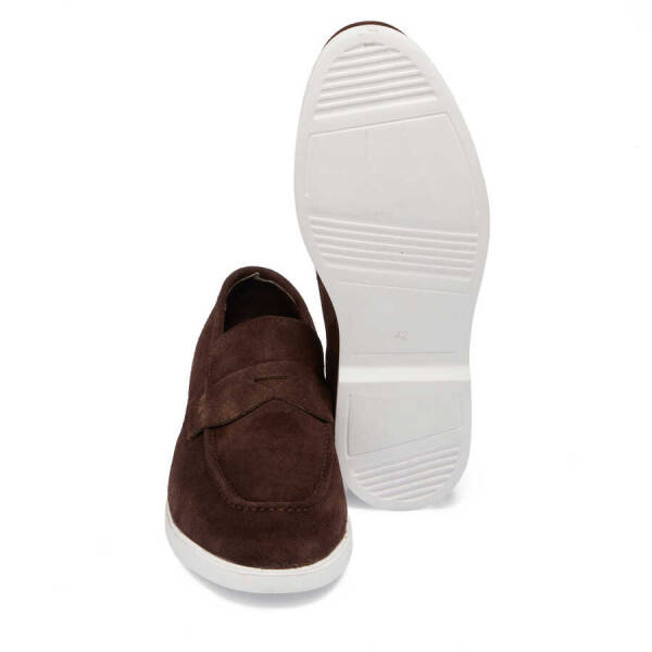 Kahverengi Süet Deri Erkek Loafer - E24I1AY56784-B85 - 4
