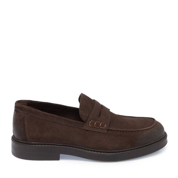 Kahverengi Süet Deri Erkek Loafer - E24S1AY56971-B85 - 3