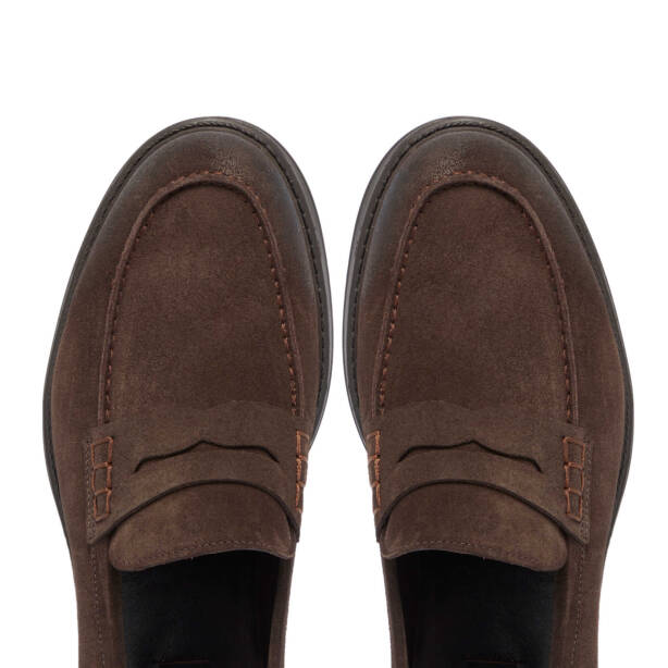 Kahverengi Süet Deri Erkek Loafer - E24S1AY56971-B85 - 5