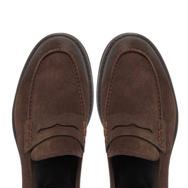 Kahverengi Süet Deri Erkek Loafer - E24S1AY56971-B85 - 5