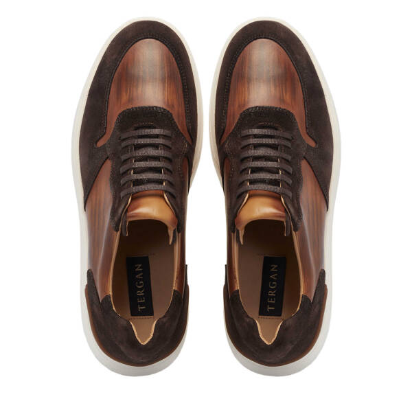 Kahverengi Hakiki Süet Deri Erkek Sneaker - E24I1AY56724-B85 - 5