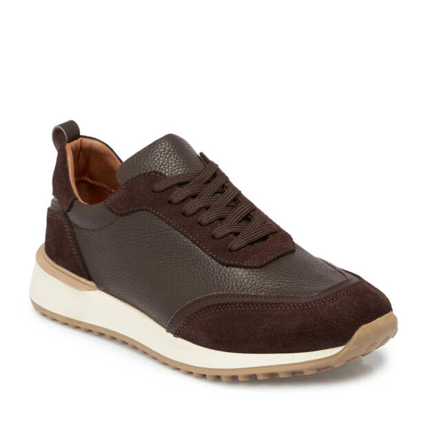Kahverengi Hakiki Süet Deri Erkek Sneaker - E24S1AY56959-W20 - 2